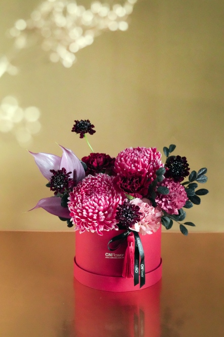 紅年納福 小紅圓鮮花禮盒