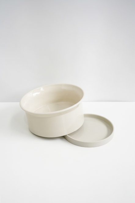 D&M寬口碗型花器-白