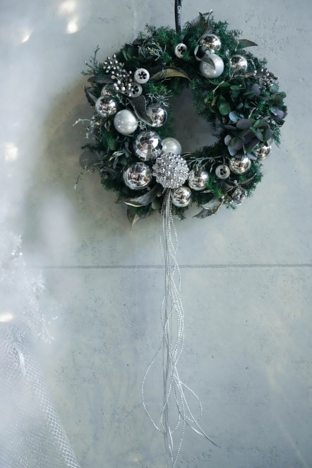 冬夜初雪 恆星花圈