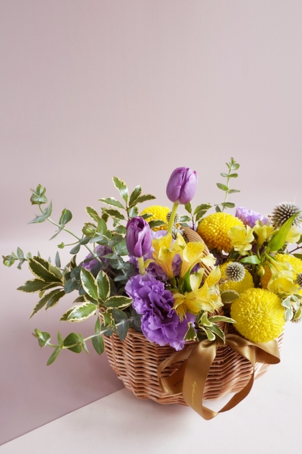 花綻豐秋(黃) 提籃花