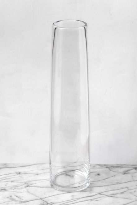 曲線收口玻璃花器(透明/H60)