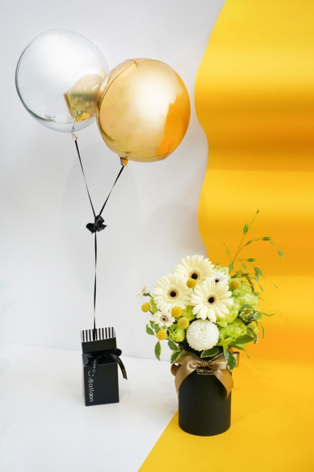 【O! Balloon聯名款】 青春飛揚-氣球花禮(黃)