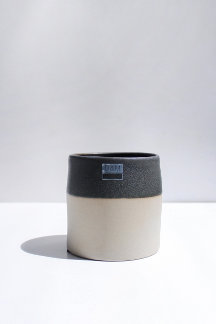 D&M 雙色陶瓷花器-灰米