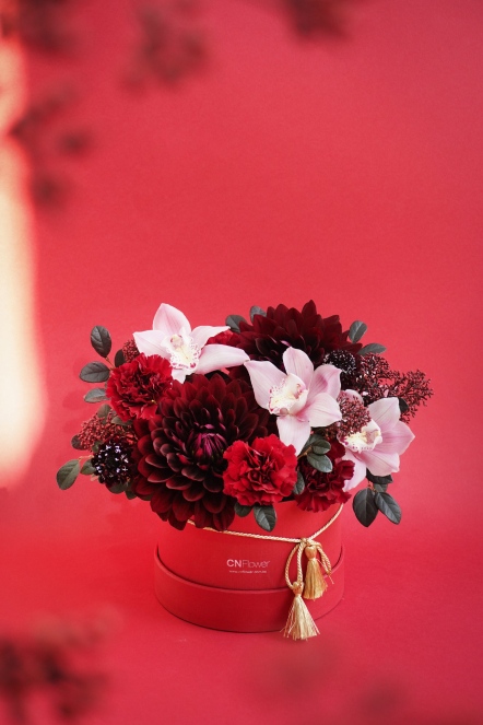 暖紅花開 鮮花禮盒
