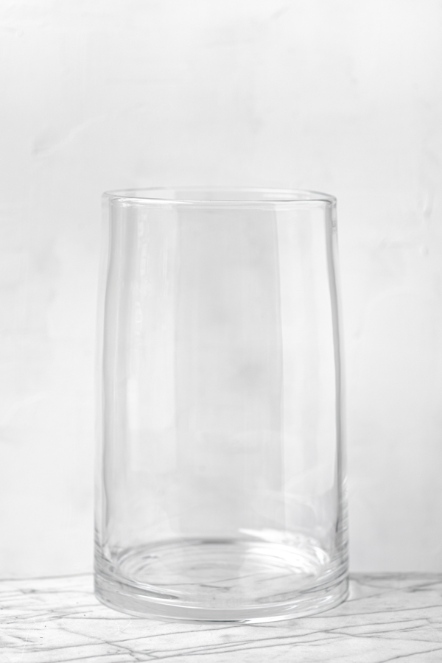 曲線收口玻璃花器(透明/H42)